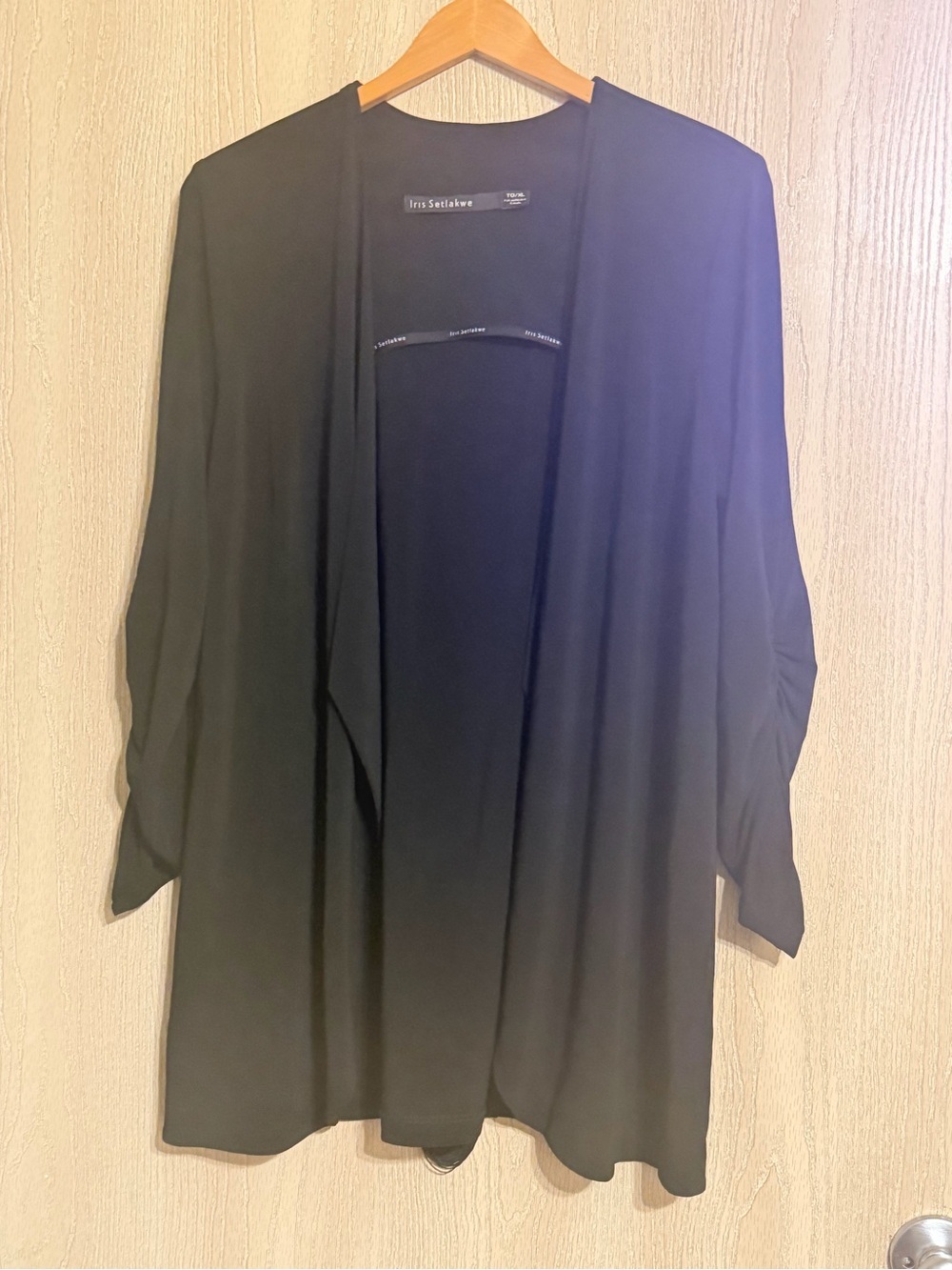 Iris Setlakwe Black Draped Open-Front Cardigan